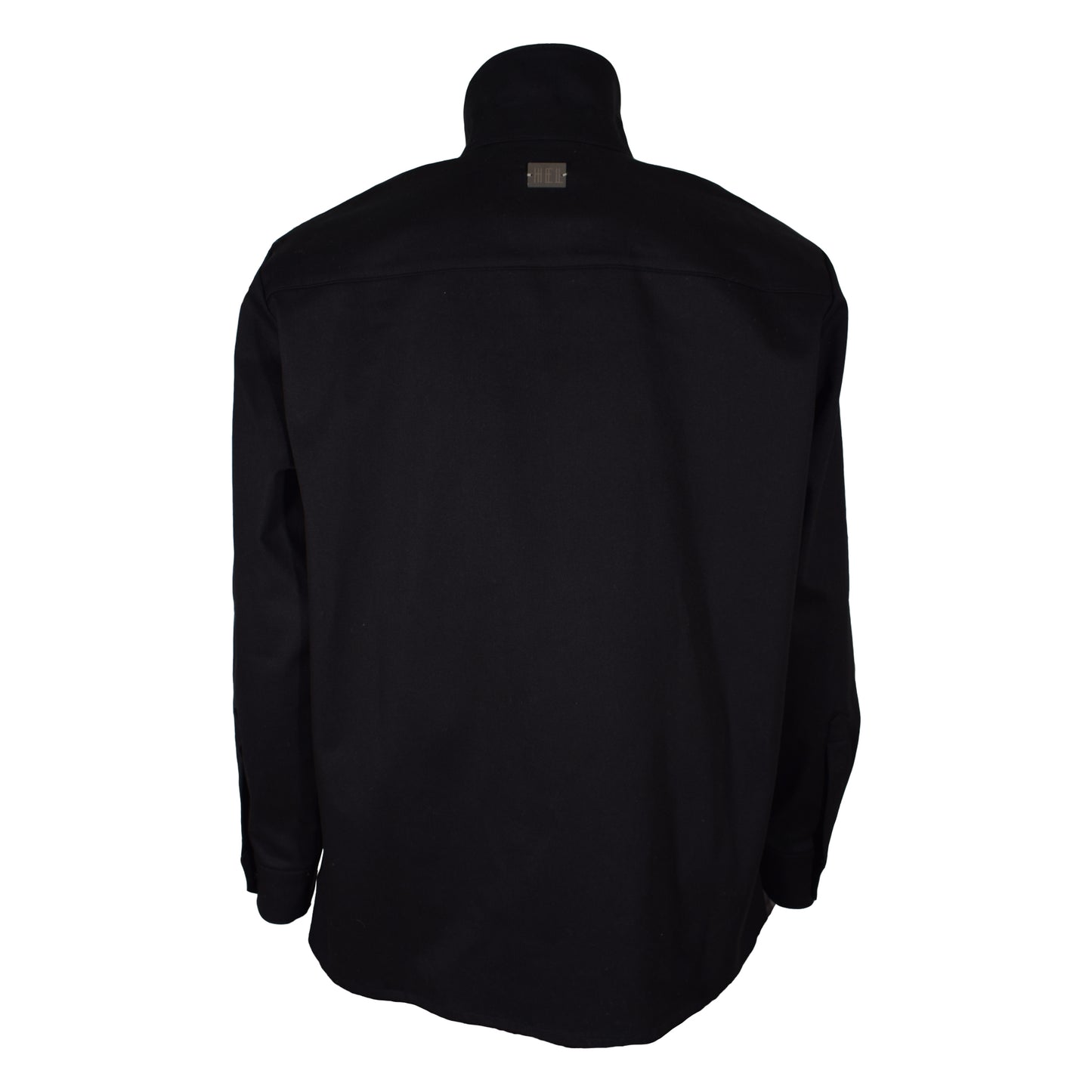 HEL Overshirt "Zipped" in schwarz mit Brusttasche und Druckknöpfen