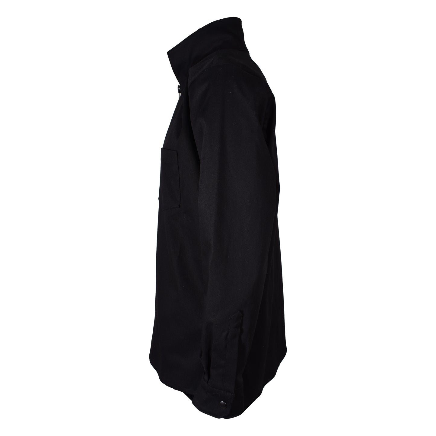 HEL Overshirt "Zipped" in schwarz mit Brusttasche und Druckknöpfen