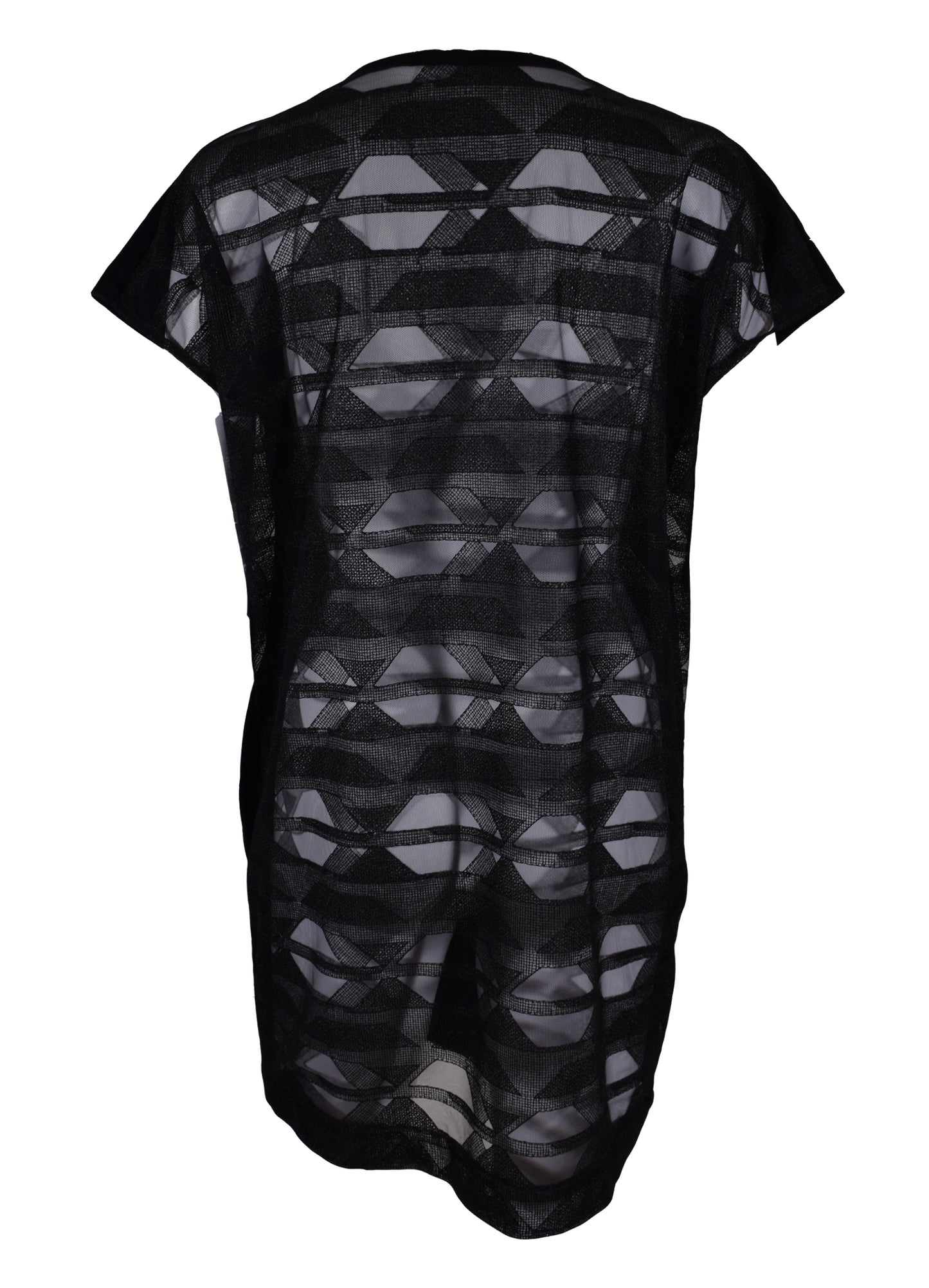 HEL "Materialmix" Shirtkleid Leder und Spitze Schwarz mit Eingriffstaschen. Unikat