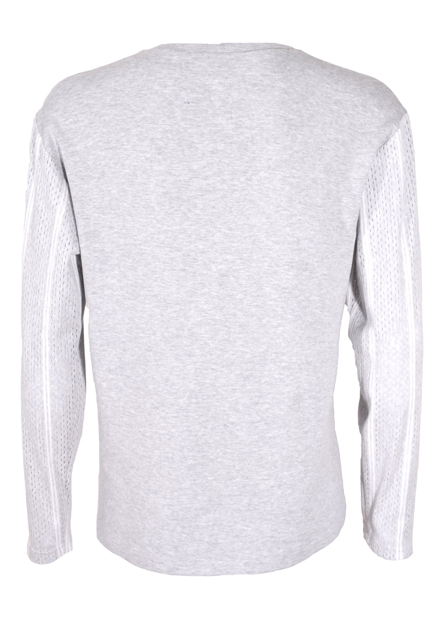 HEL Pullover "Airy" grau gelöcherte Ärmel mit Streifen Rundhals