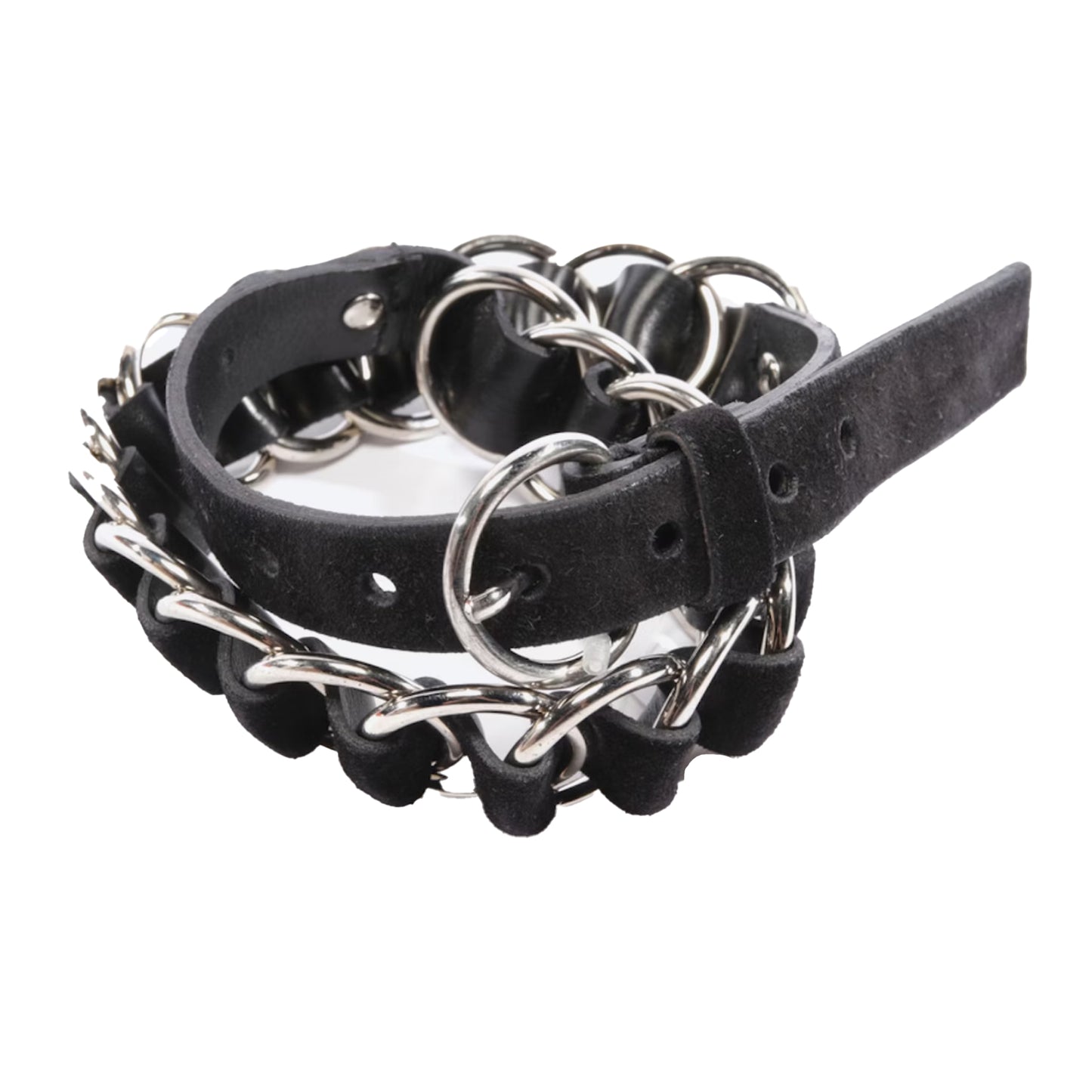 Kette von Miu Miu in schwarz und Chrom Materialmix 71 cm lang. Größenverstellbar