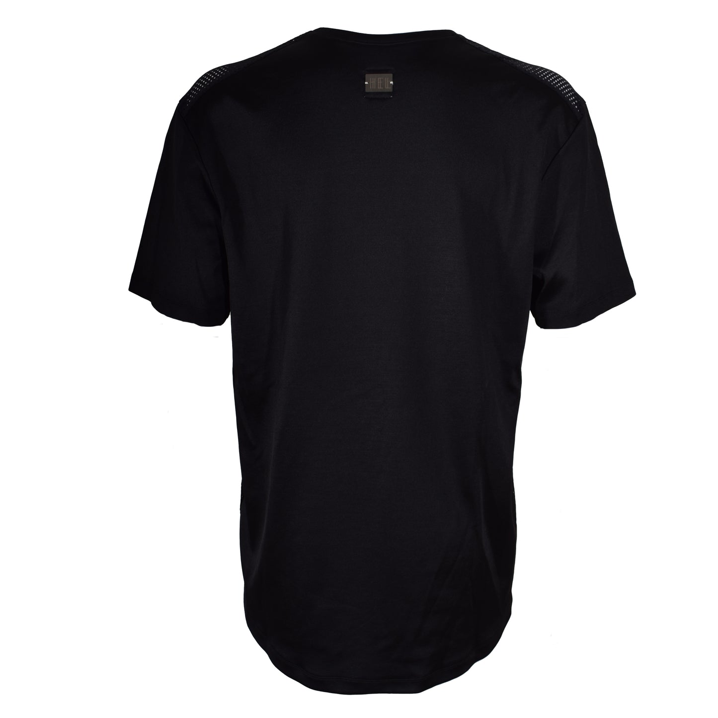 HEL T-Shirt "Gelöchert" Materialmix in schwarz