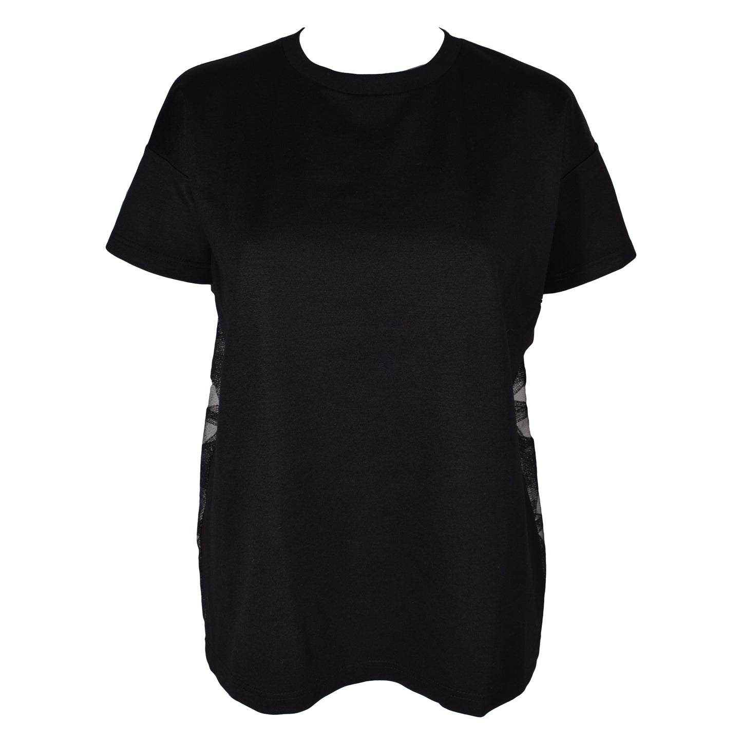 HEL Damenshirt "Laces" in schwarz mit Materialmix