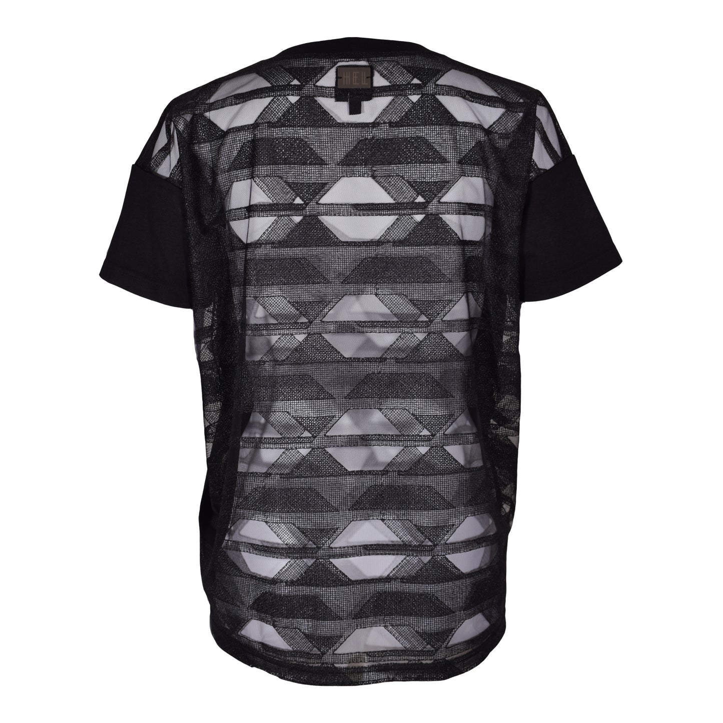 HEL Damenshirt "Laces" in schwarz mit Materialmix