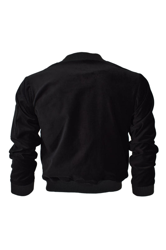 HEL Blouson aus kurzflorigem Samt in schwarz mit Bündchen und Ärmeltasche