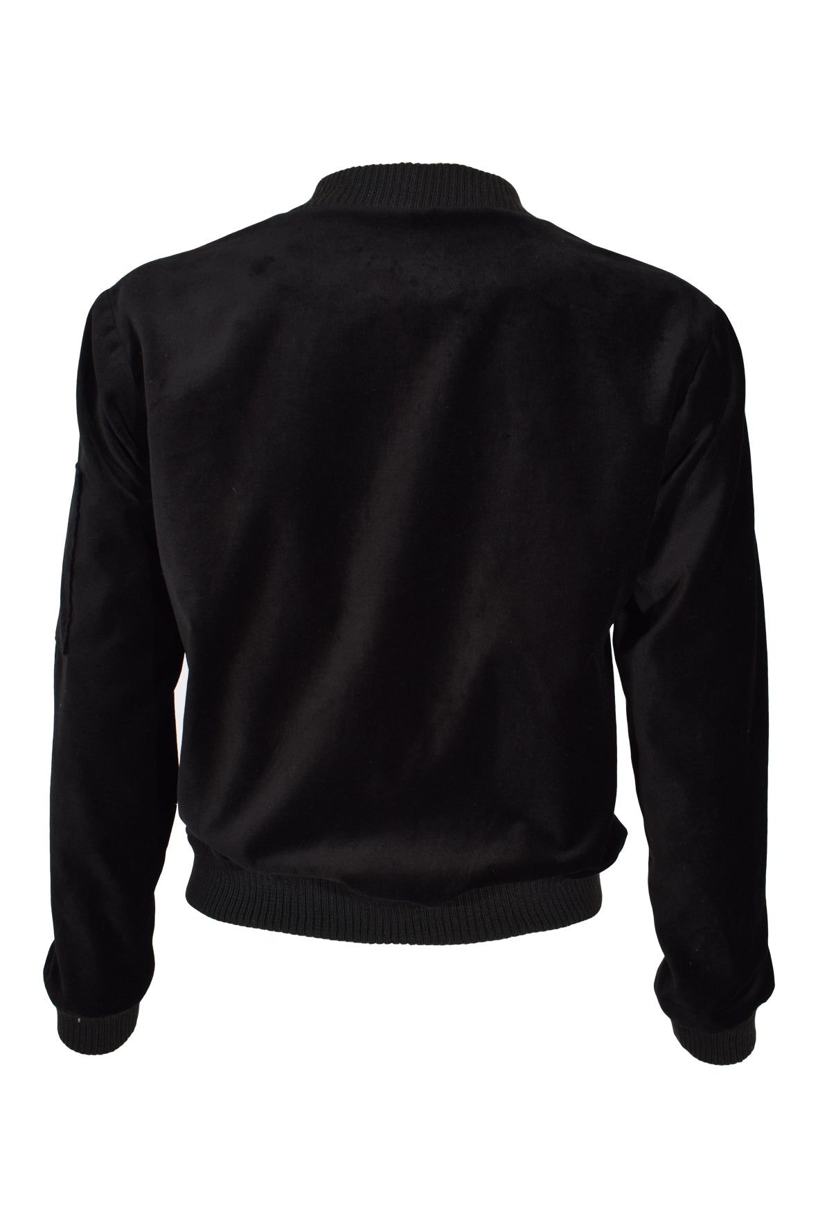 HEL Samtblouson kurzflorig für Damen in schwarz mit Ärmeltasche und Bündchen