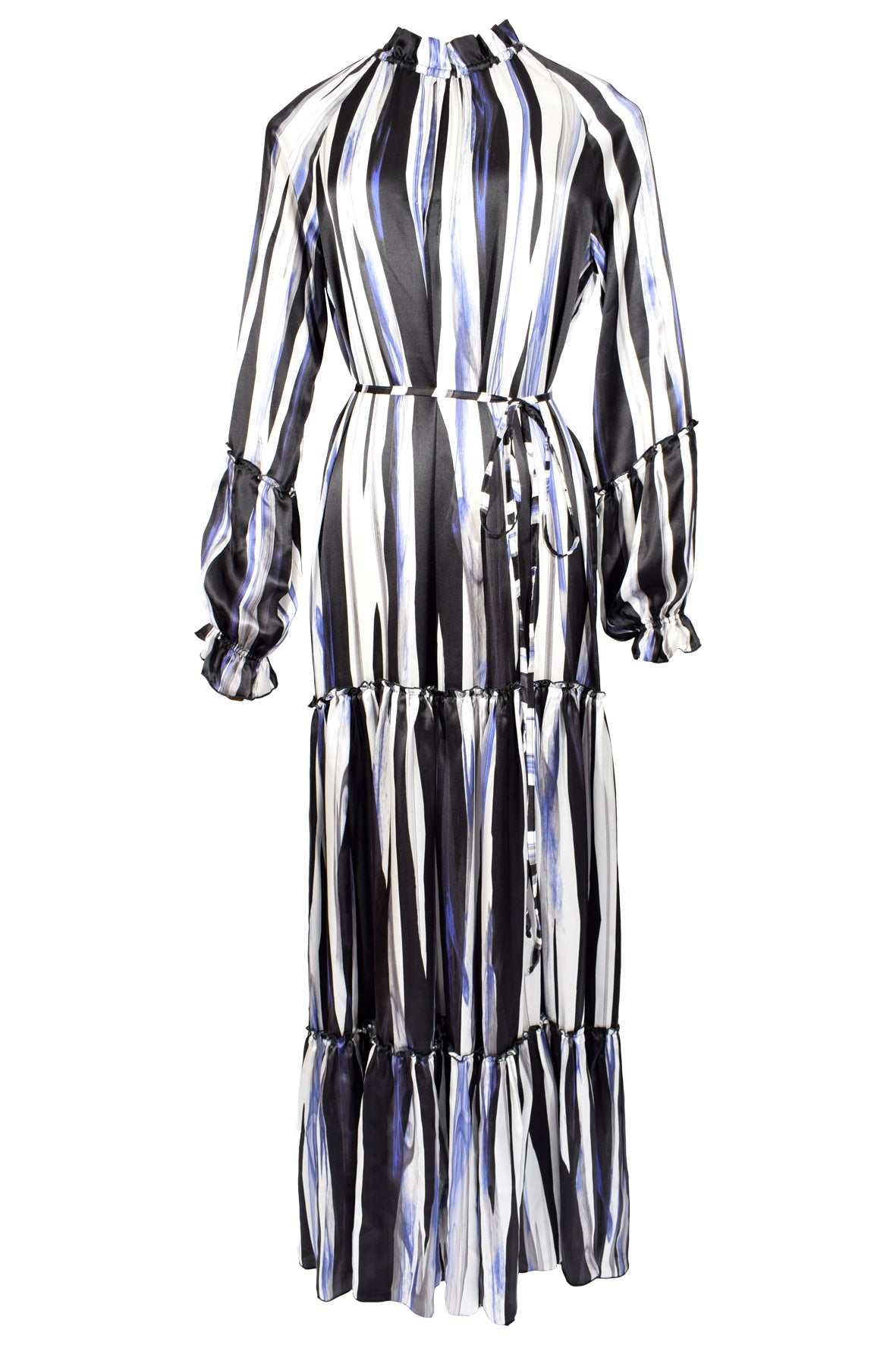 HEL Maxidress "Siden Jurk" für Damen aus reiner Seide gestreift