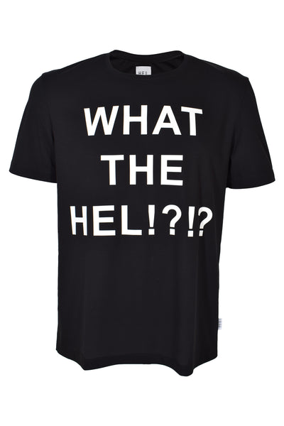 HEL "WHAT THE HEL" Unisex T-Shirt schwarz aus reiner Baumwolle