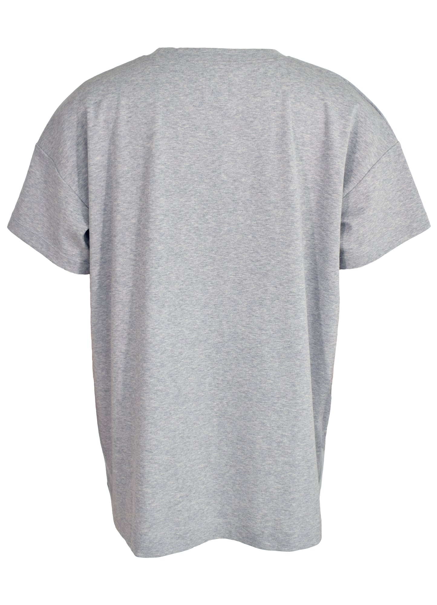 Graues Statemnet T-Shirt von hinten. Mit Stickerei "Equality Matters" Kurzarm mit Rundhals aus Baumwolle. Made in Hamburg