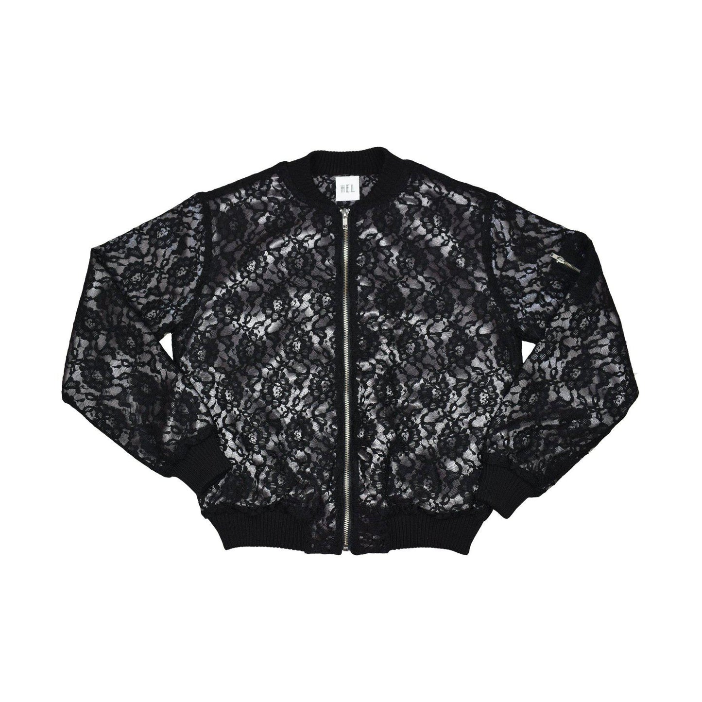 Damen Blouson aus Spitze in schwarz mit Zipper