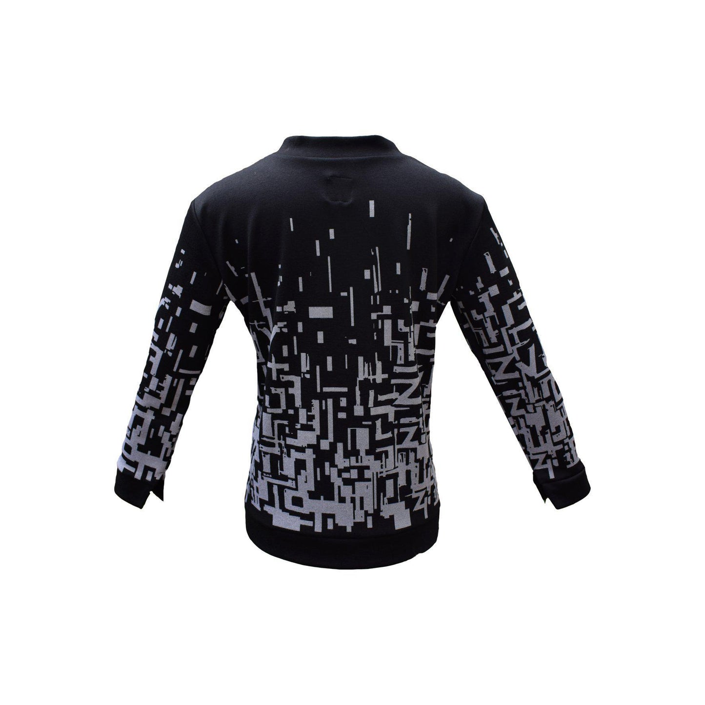 HEL Pullover für Damen Gemustert in Schwarz und Silber mit 7/8 Ärmel
