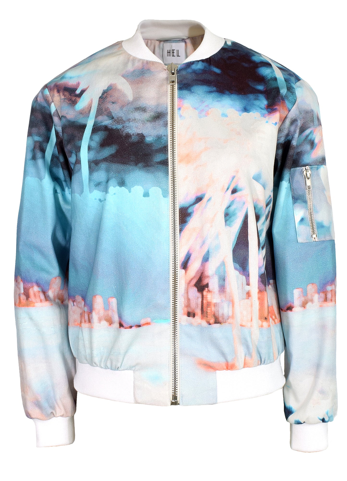 HEL Jeansblouson "Sinneskyn" mit sommerlichem Print