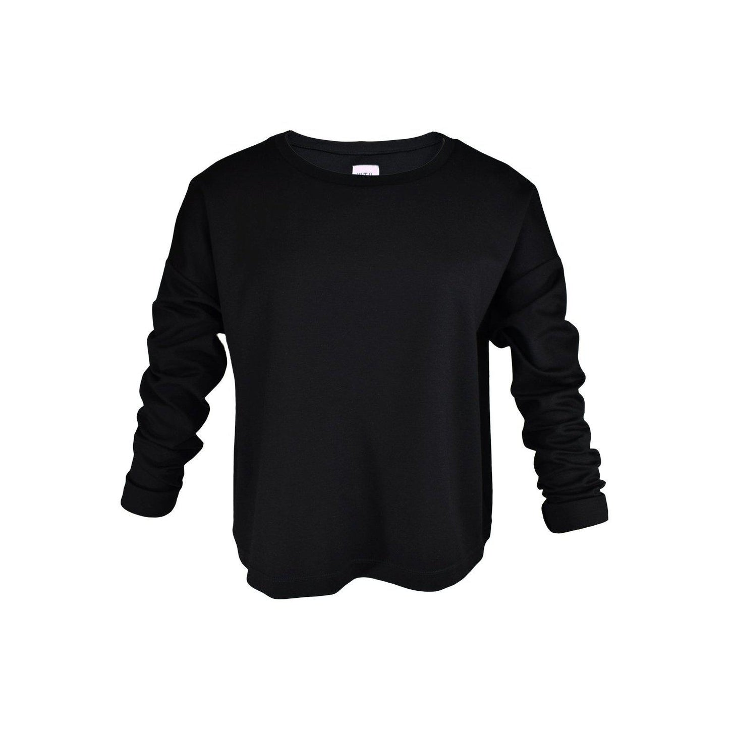 HEL "Basic" Pullover Boxy Fit schwarz langarm mit Rundhals