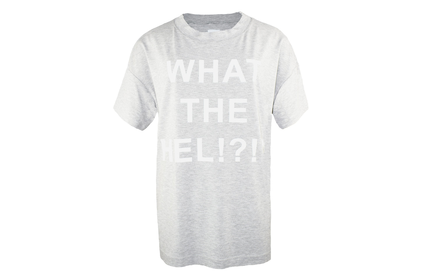 HEL "WHAT THE HEL!?!?" Oversize T-Shirt Damen Jersey grau meliert