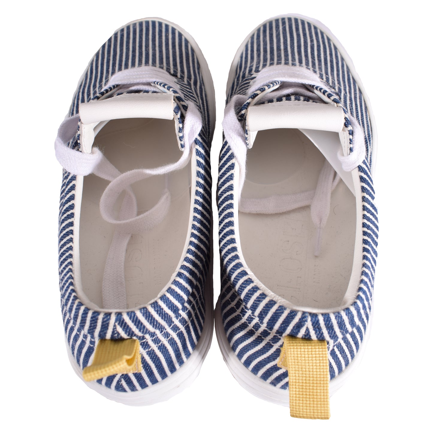 Closed Schuhe in Jeansoptik gestreift in Gr. 38