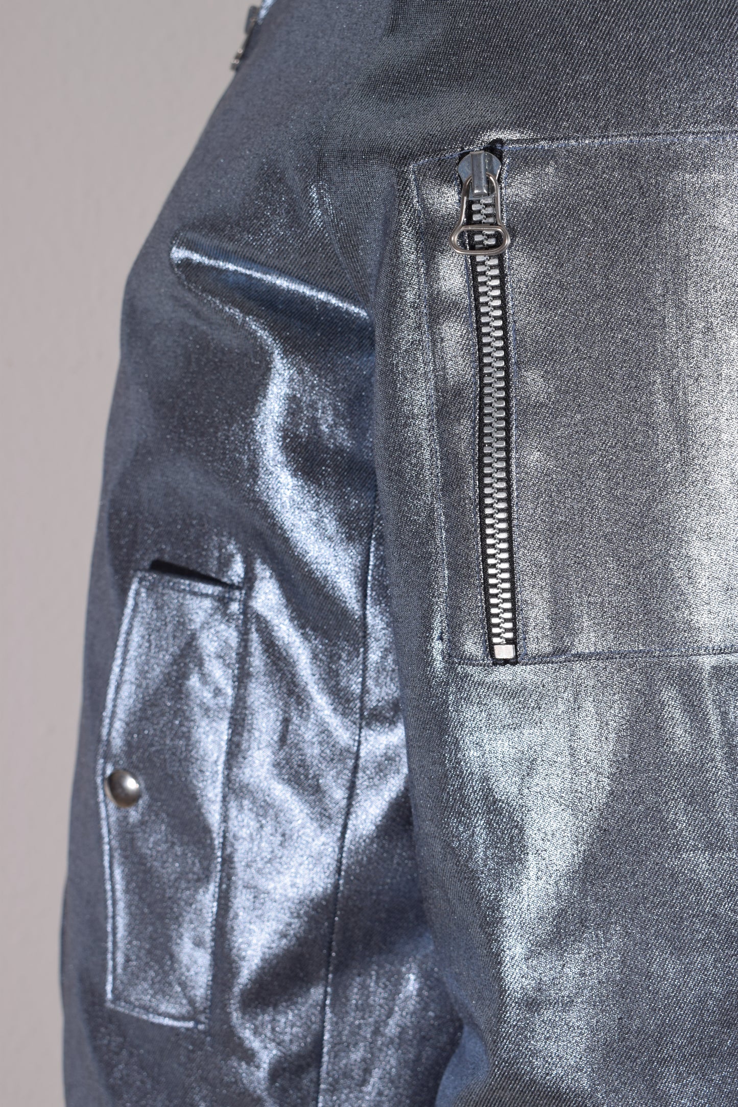 HEL Blouson "Shiny" mit Eingriffstaschen für Herren in blau metallic