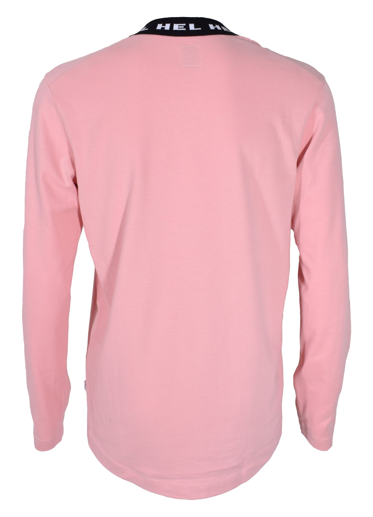 Rosa Pullover von HEL mit Logo Bündchen langarm aus fester Baumwolle Rückenansicht