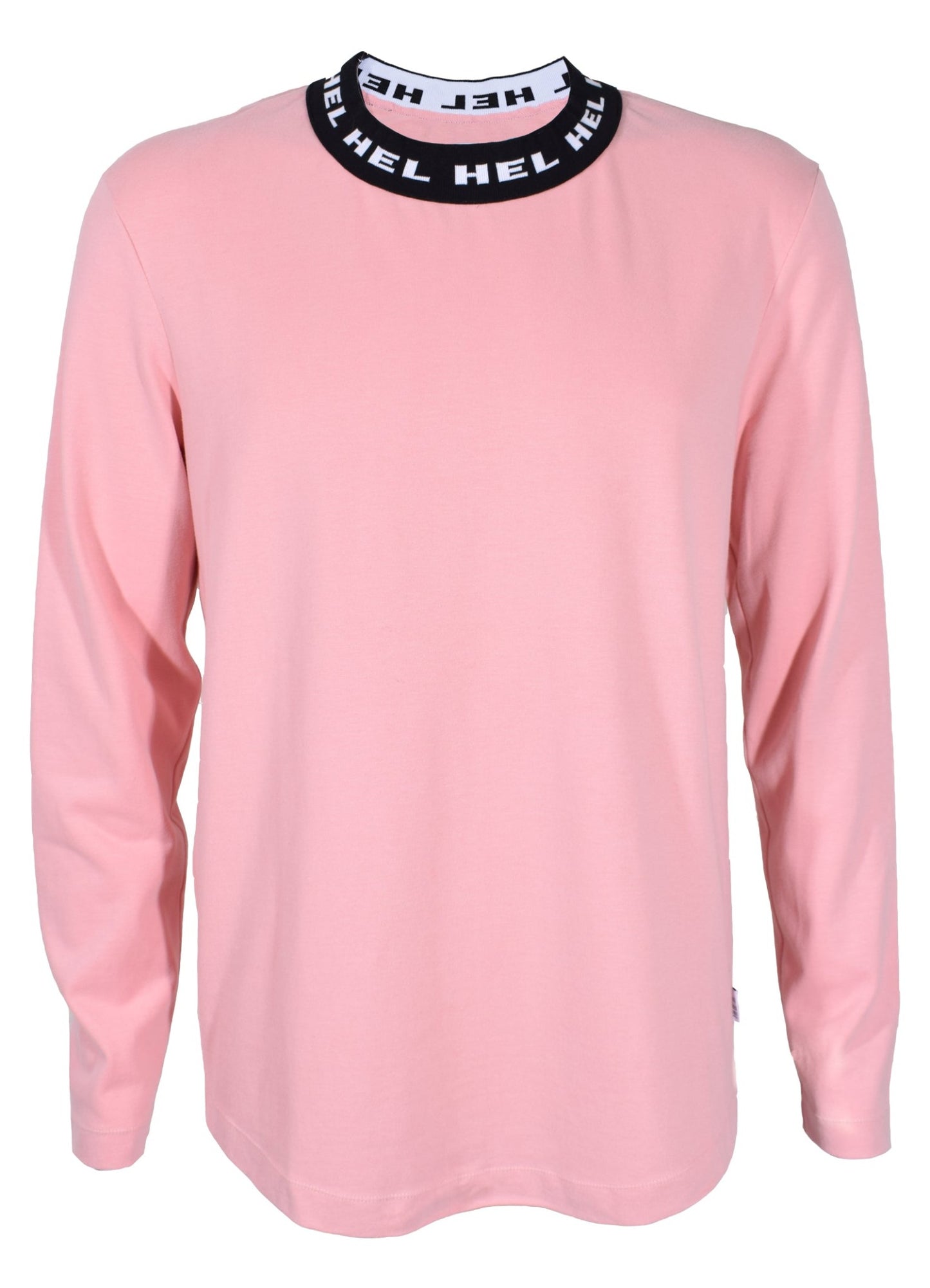 Rosa Pullover von HEL mit Logo Bündchen langarm aus fester Baumwolle Vorderansicht 