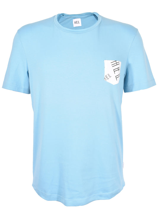 HEL T-Shirt "HUMAN6" in blau mit Logo-Brusttasche