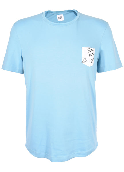 HEL T-Shirt "HUMAN6" in blau mit Logo-Brusttasche