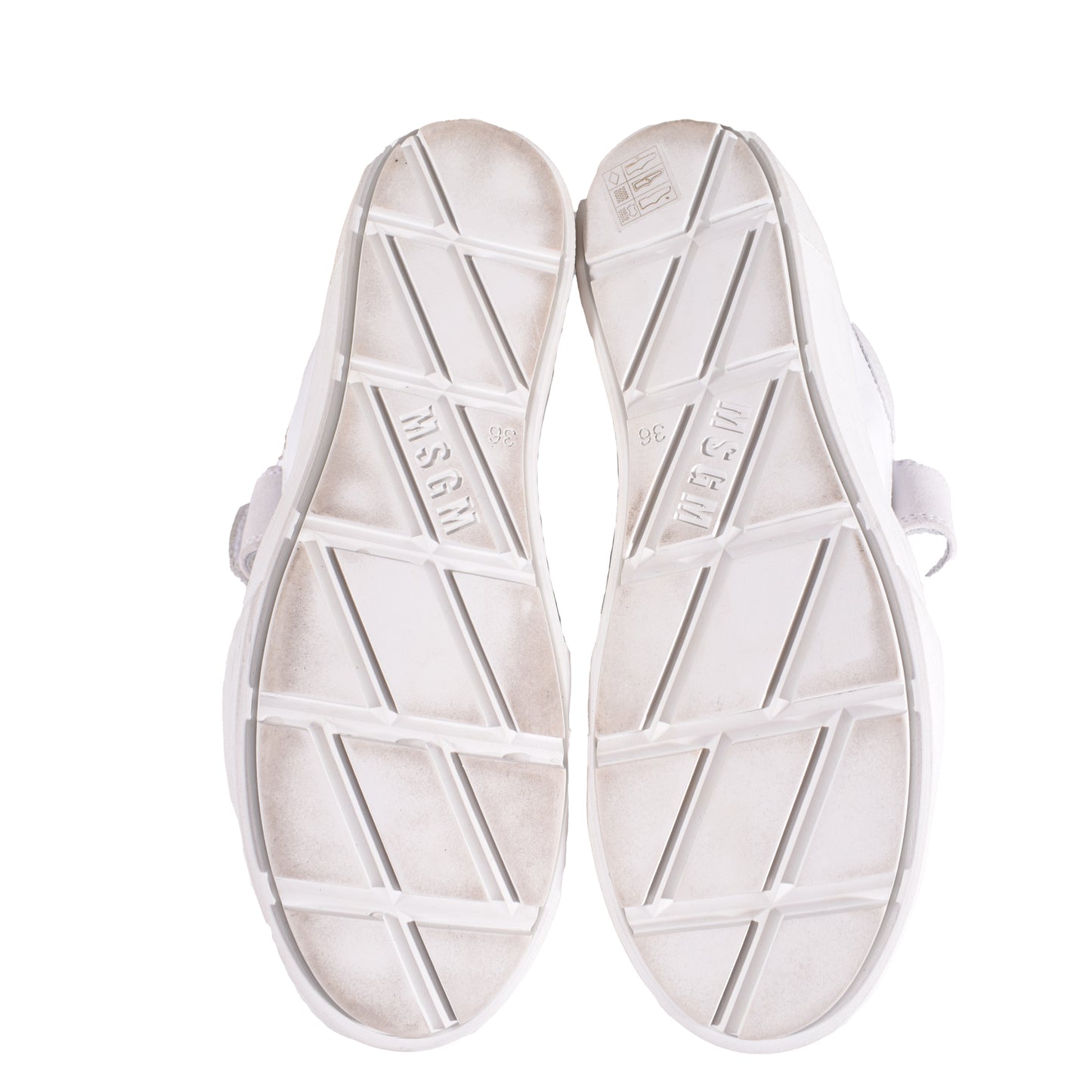 MSGM Sneaker weiß mit Klettverschluss und Schnürung 
Sohle 