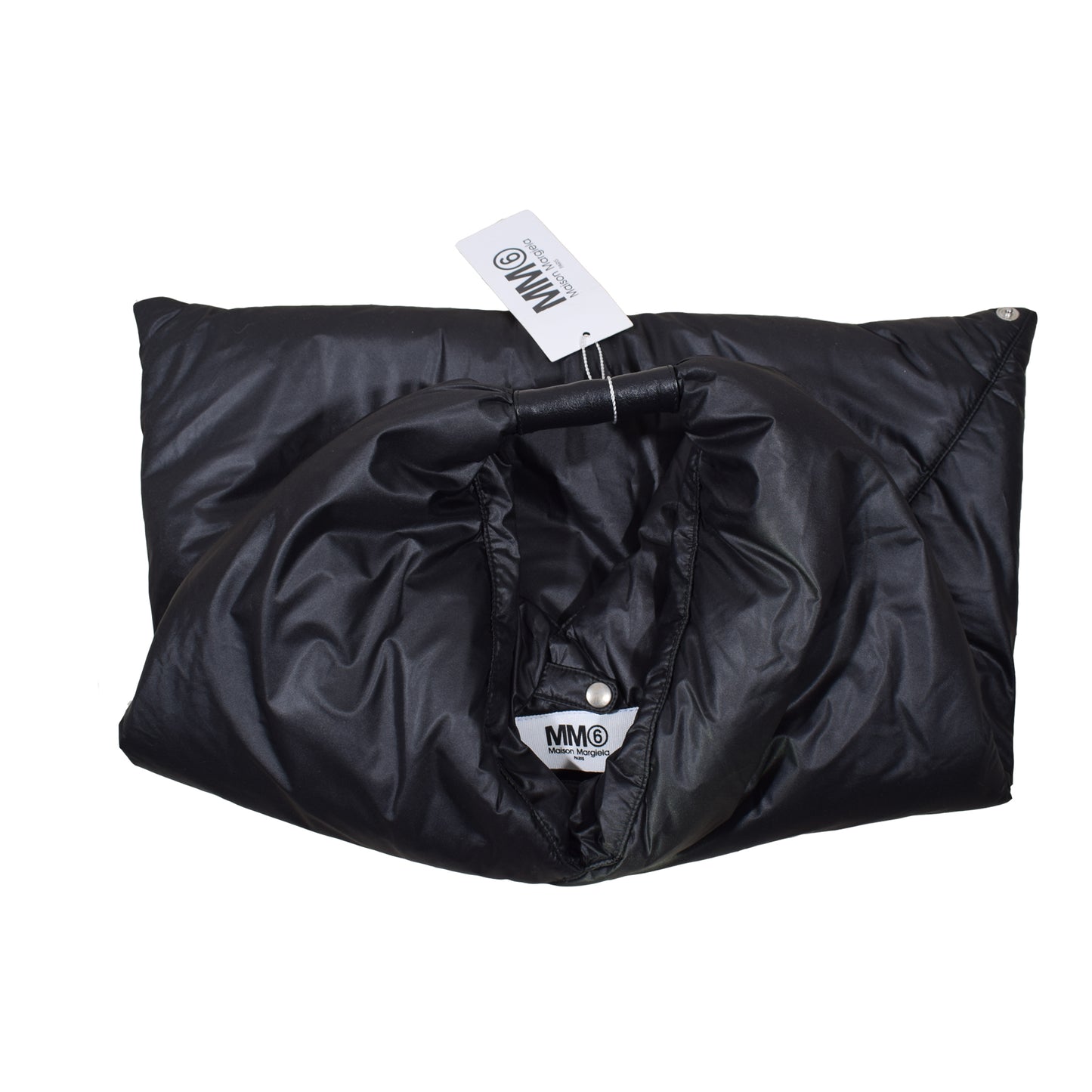 MM6 Schwarz Margiela Tasche Nylon Ledergriff gefaltet 