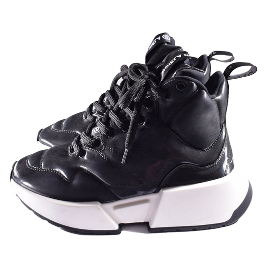 MM6 Maison Margiela Paris Sneaker in schwarz weiß glänzend mit Plateau Gr. 38 mit Schnürung 