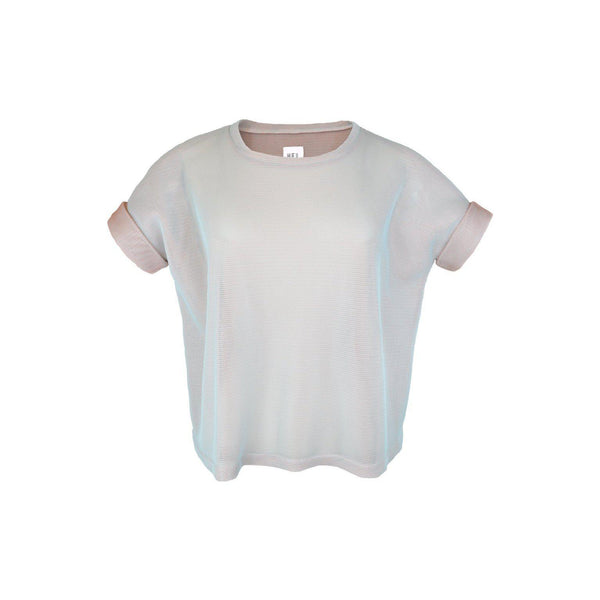 HEL Mesh-Shirt Boxy Fit in Türkis und Apricot