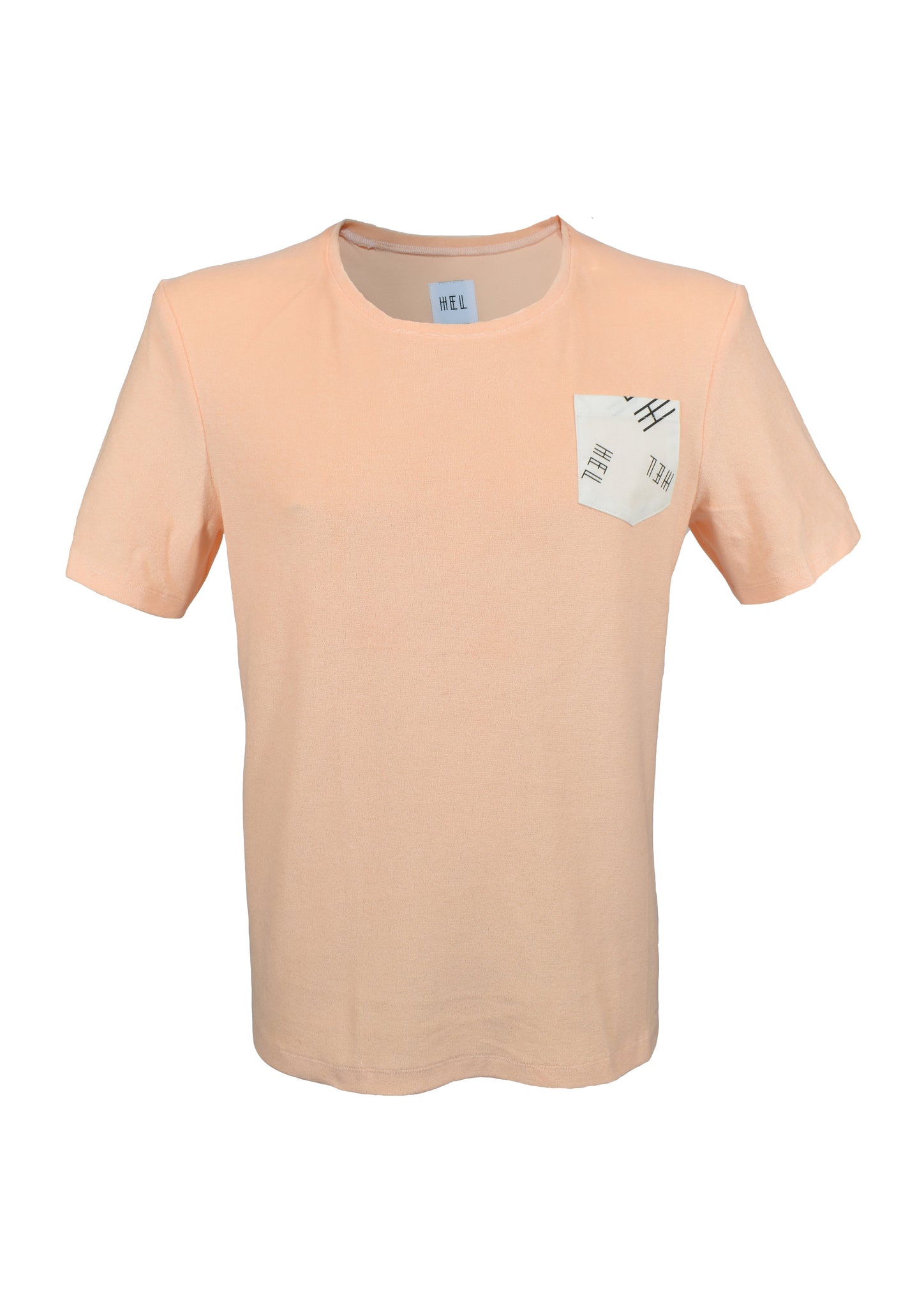 HEL Unisex T-Shirt aus Frottee mit Brusttasche in Apricot