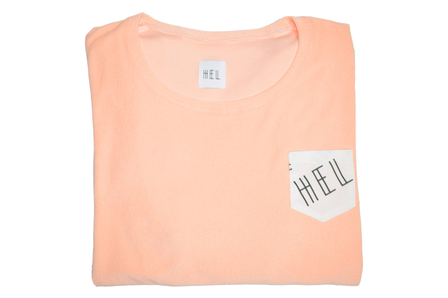 HEL Unisex T-Shirt aus Frottee mit Brusttasche in Apricot