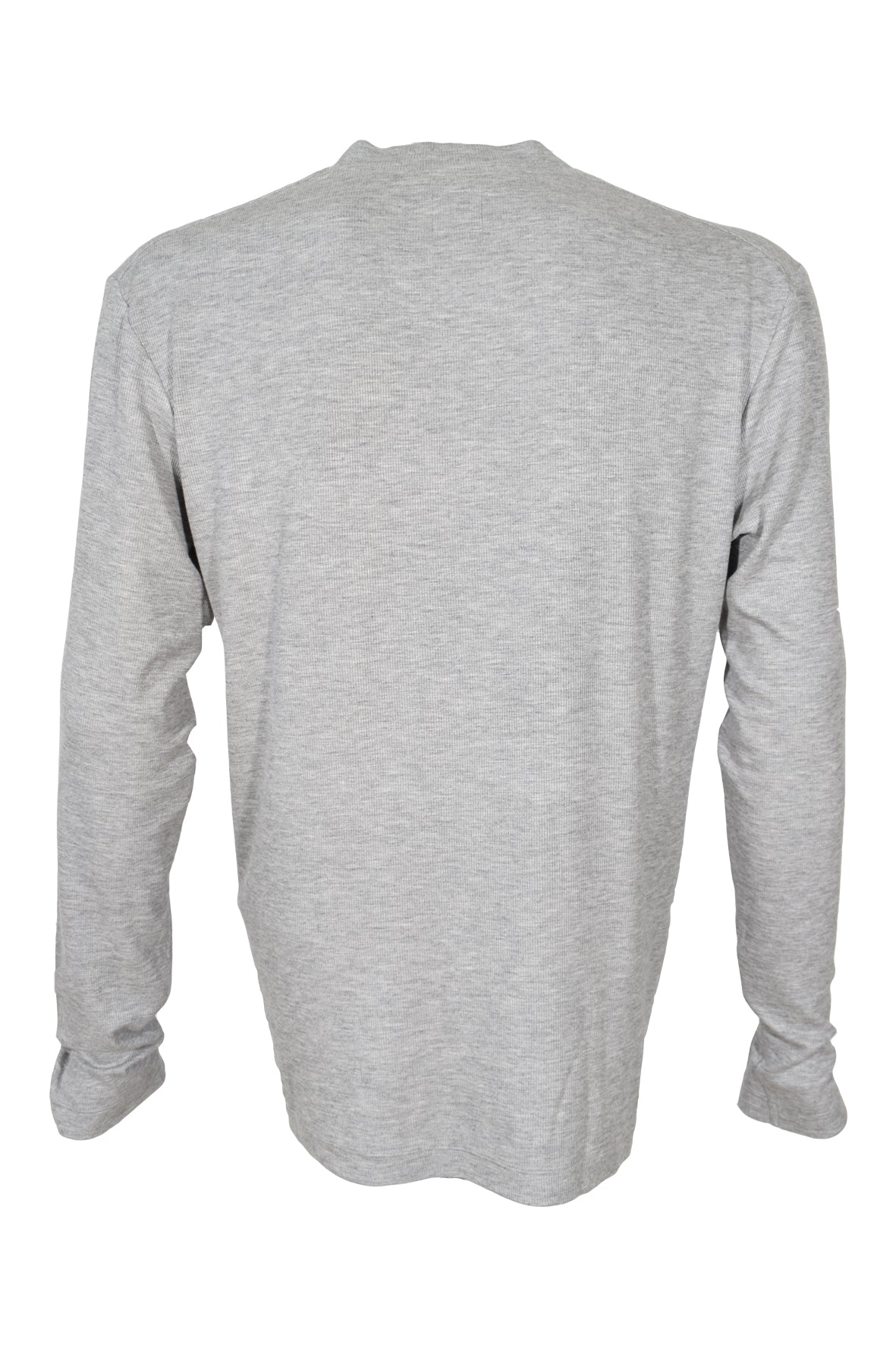 HEL Longsleeve gerippt grau meliert mit aufgetrenntem Halsring