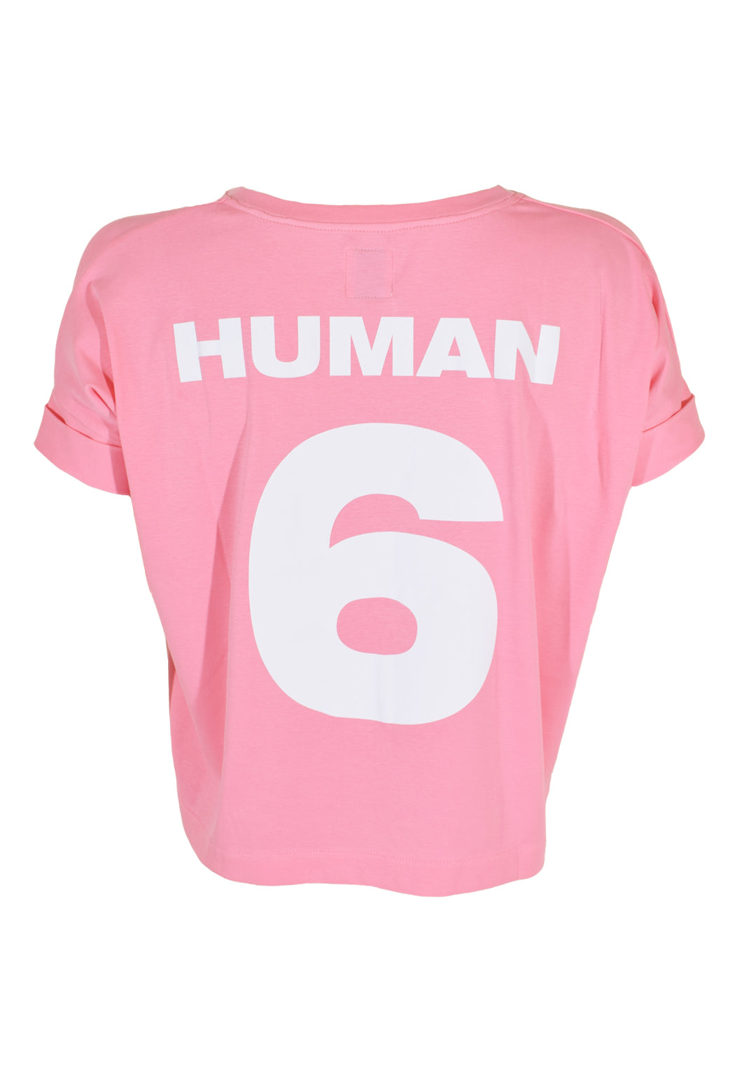 HEL Shirt in Pink mit Human Aufdruck und der Zahl 6 Rückenansicht