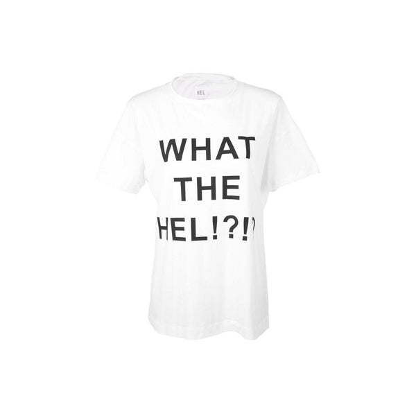 HEL "WHAT THE HEL" Message Shirt in weiß aus Jersey mit Rundhals