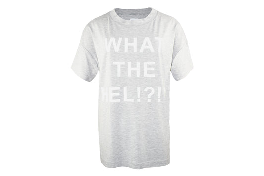 HEL "WHAT THE HEL!?!?" Oversize T-Shirt Damen Jersey grau meliert